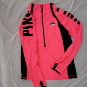 Pink half zip hot pink L